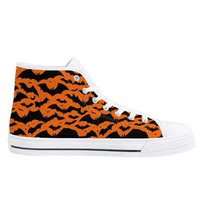 Women's Rubber High Top Halloween Bats Canvas Shoes - DeRose Seasonal