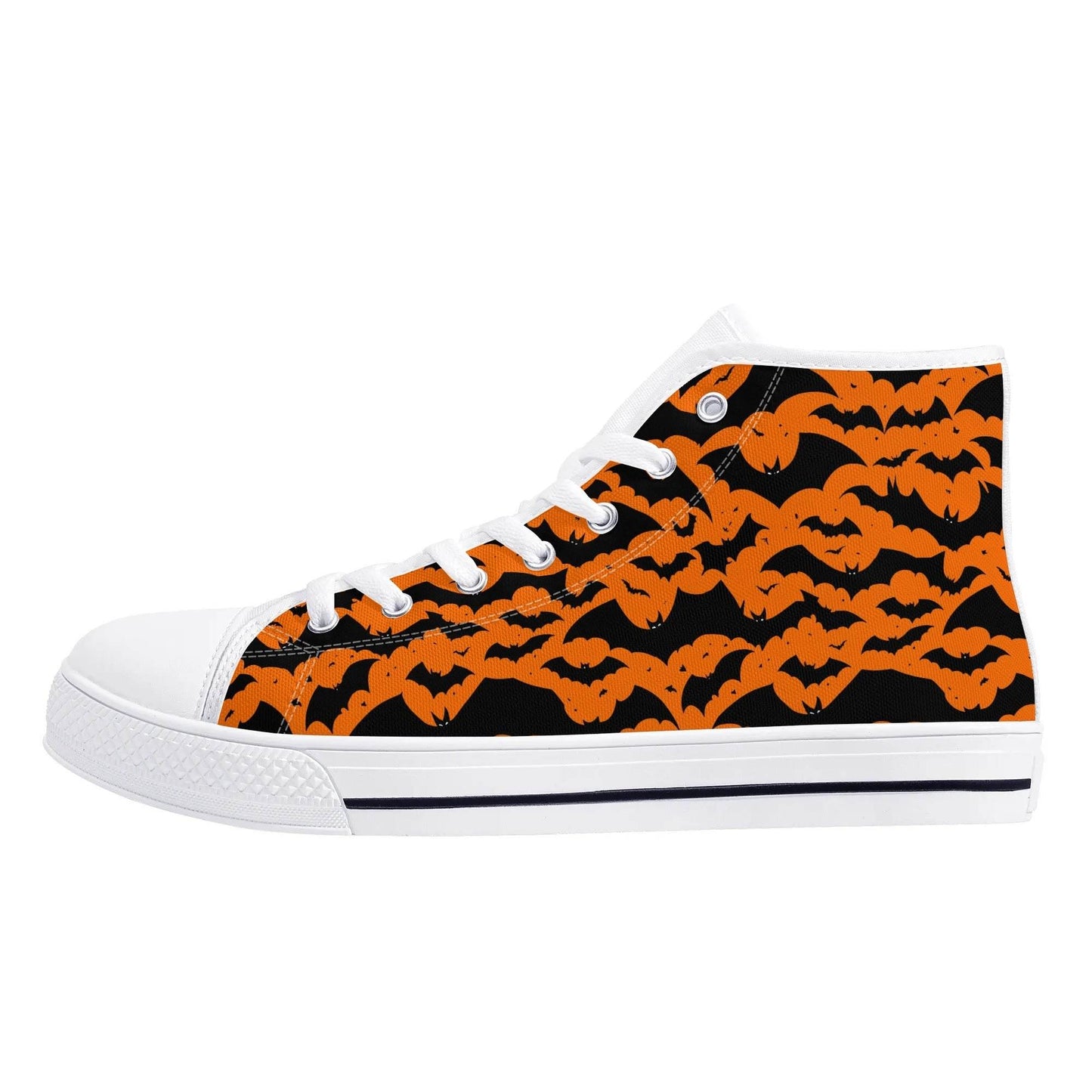 Women's Rubber High Top Halloween Bats Canvas Shoes - DeRose Seasonal