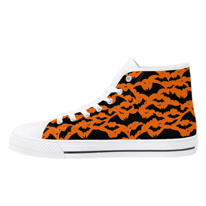 Women's Rubber High Top Halloween Bats Canvas Shoes - DeRose Seasonal