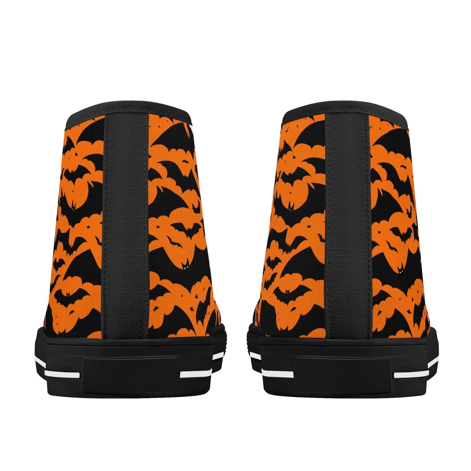 Women's Rubber High Top Halloween Bats Canvas Shoes - DeRose Seasonal