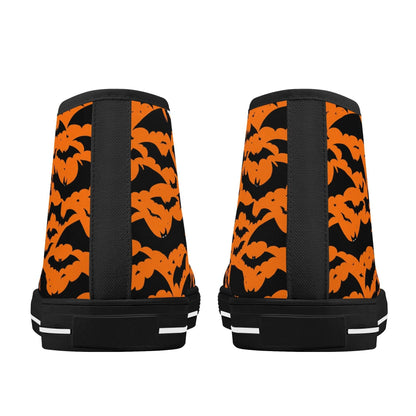Women's Rubber High Top Halloween Bats Canvas Shoes - DeRose Seasonal