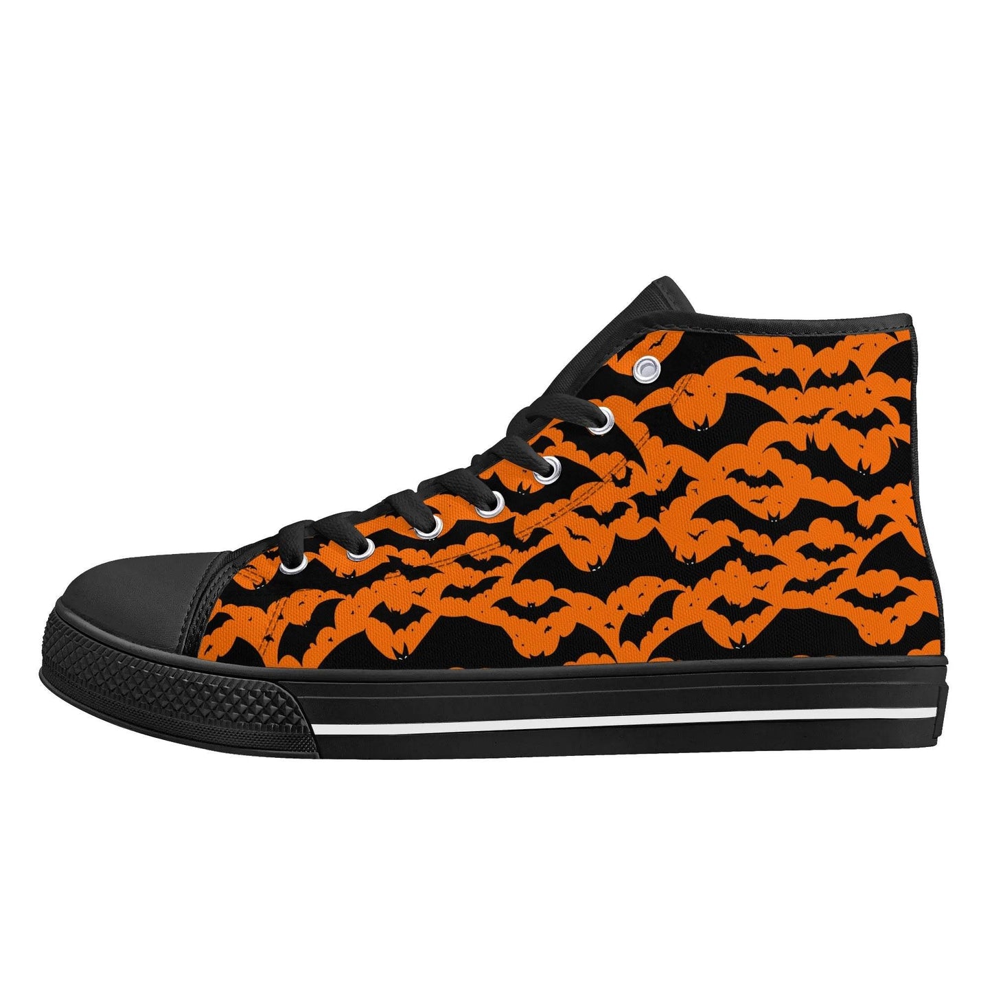 Women's Rubber High Top Halloween Bats Canvas Shoes - DeRose Seasonal