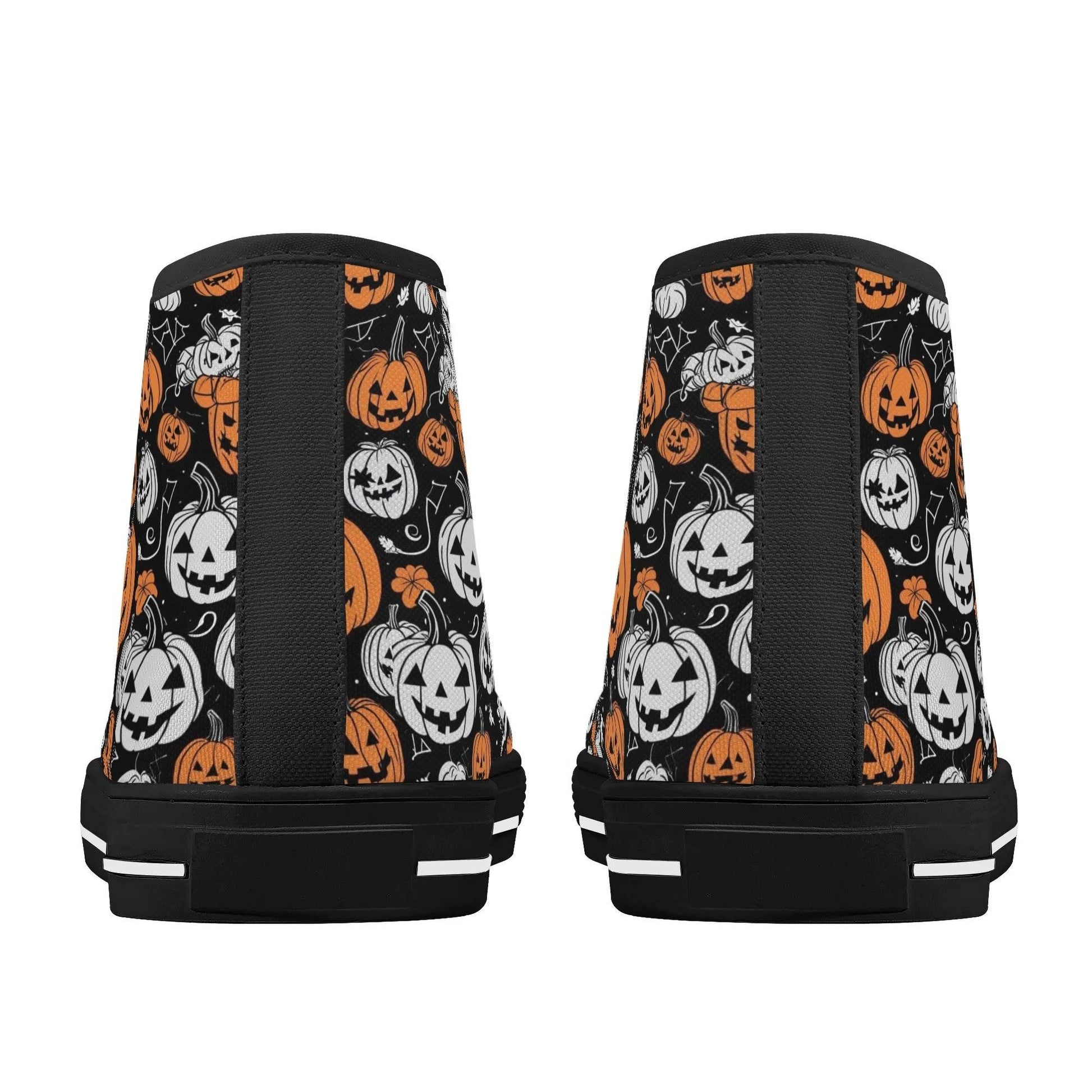 Women's Rubber High Top Jack-O-Lanterns Canvas Shoes - DeRose Seasonal