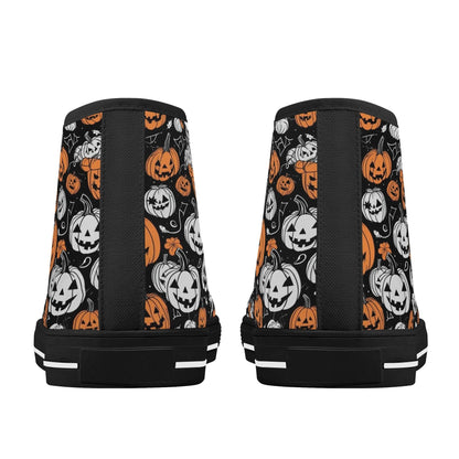 Women's Rubber High Top Jack-O-Lanterns Canvas Shoes - DeRose Seasonal
