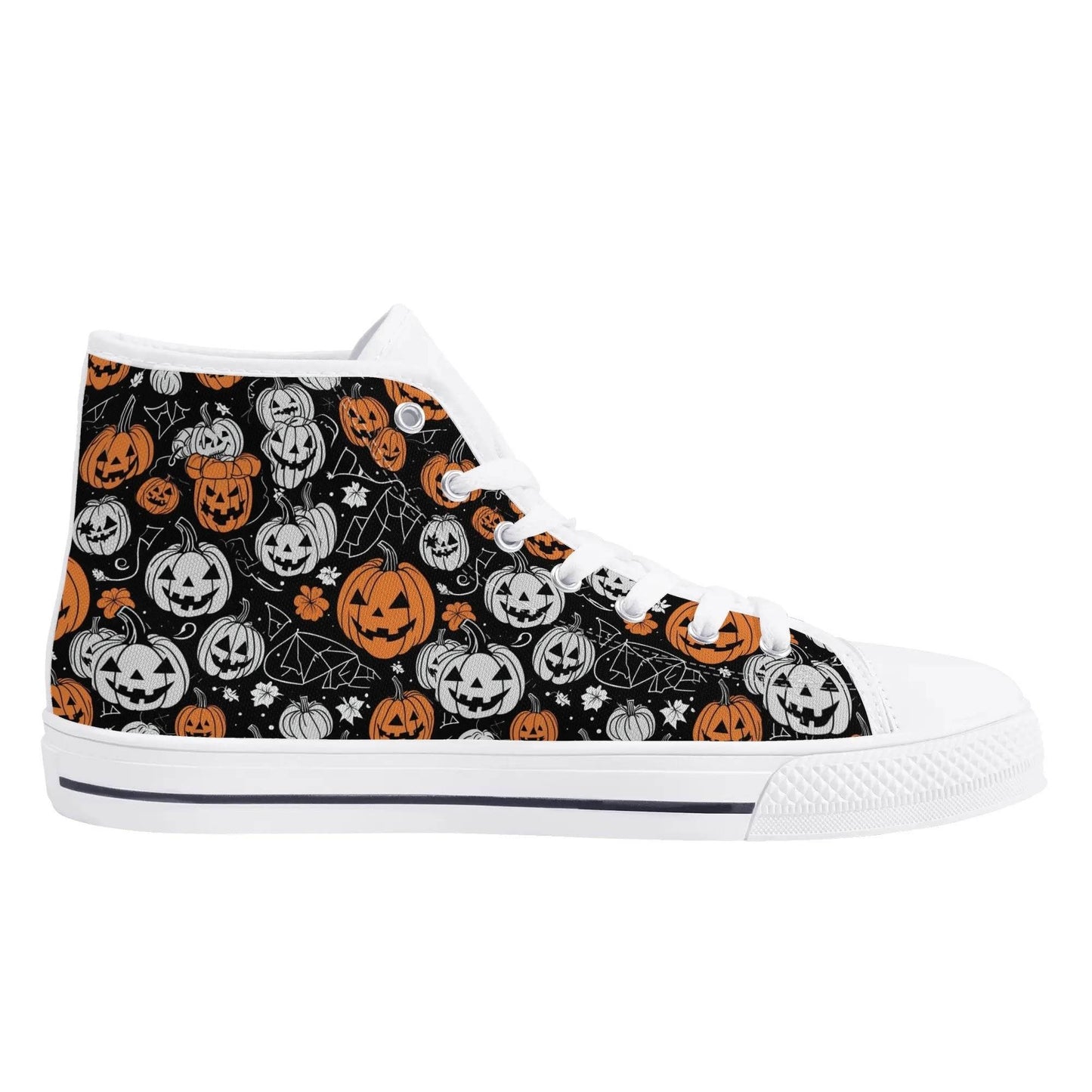 Women's Rubber High Top Jack-O-Lanterns Canvas Shoes - DeRose Seasonal
