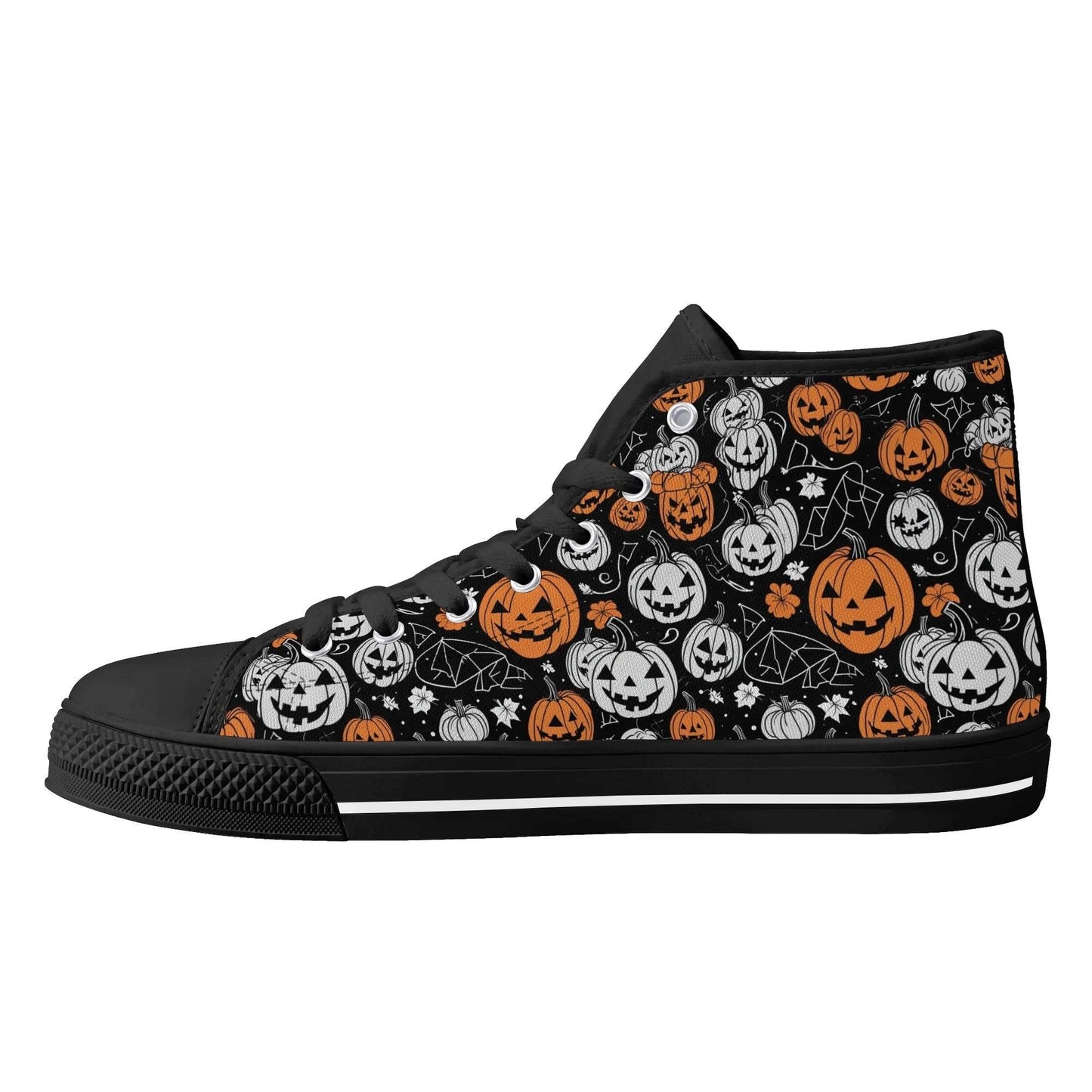 Women's Rubber High Top Jack-O-Lanterns Canvas Shoes - DeRose Seasonal