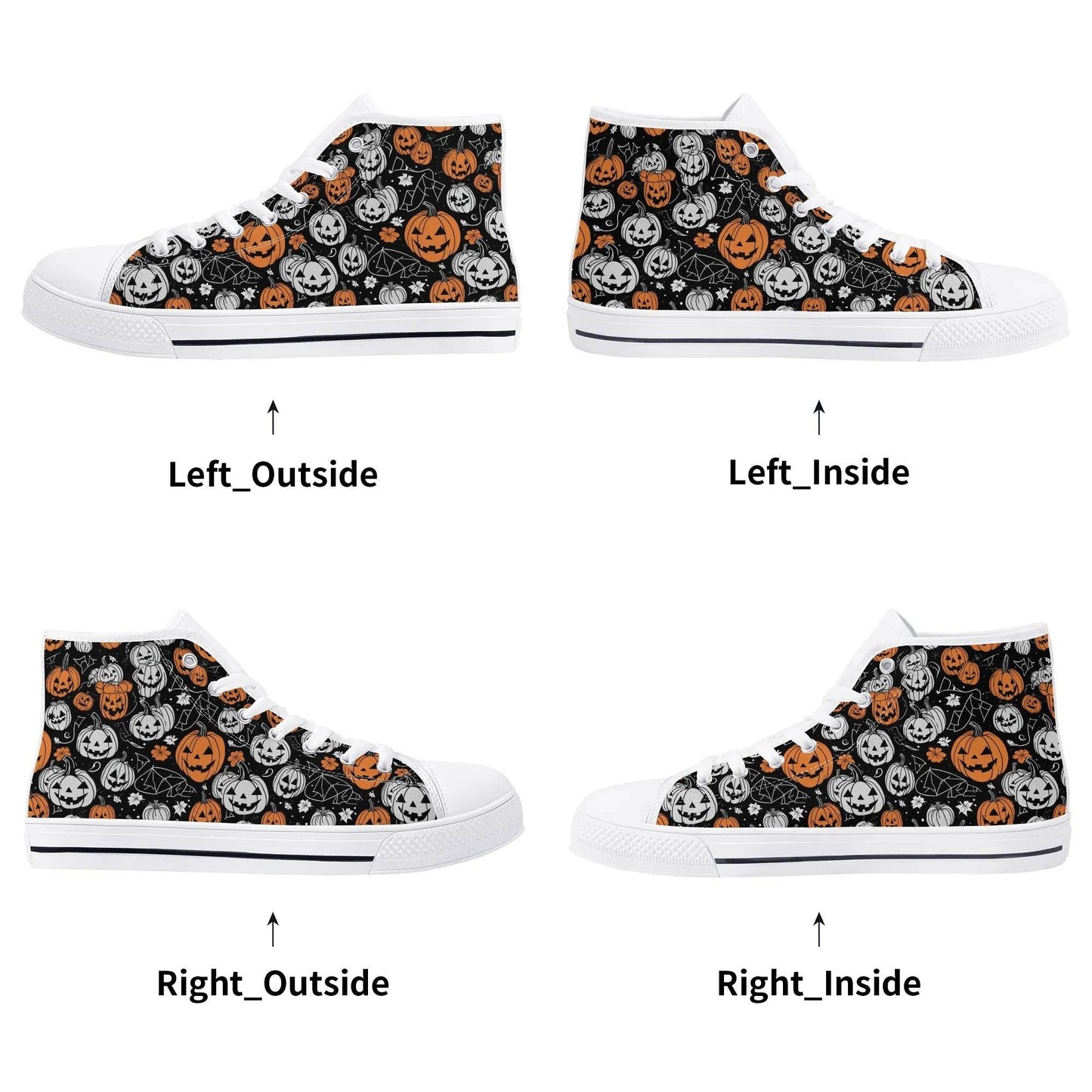 Women's Rubber High Top Jack-O-Lanterns Canvas Shoes - DeRose Seasonal