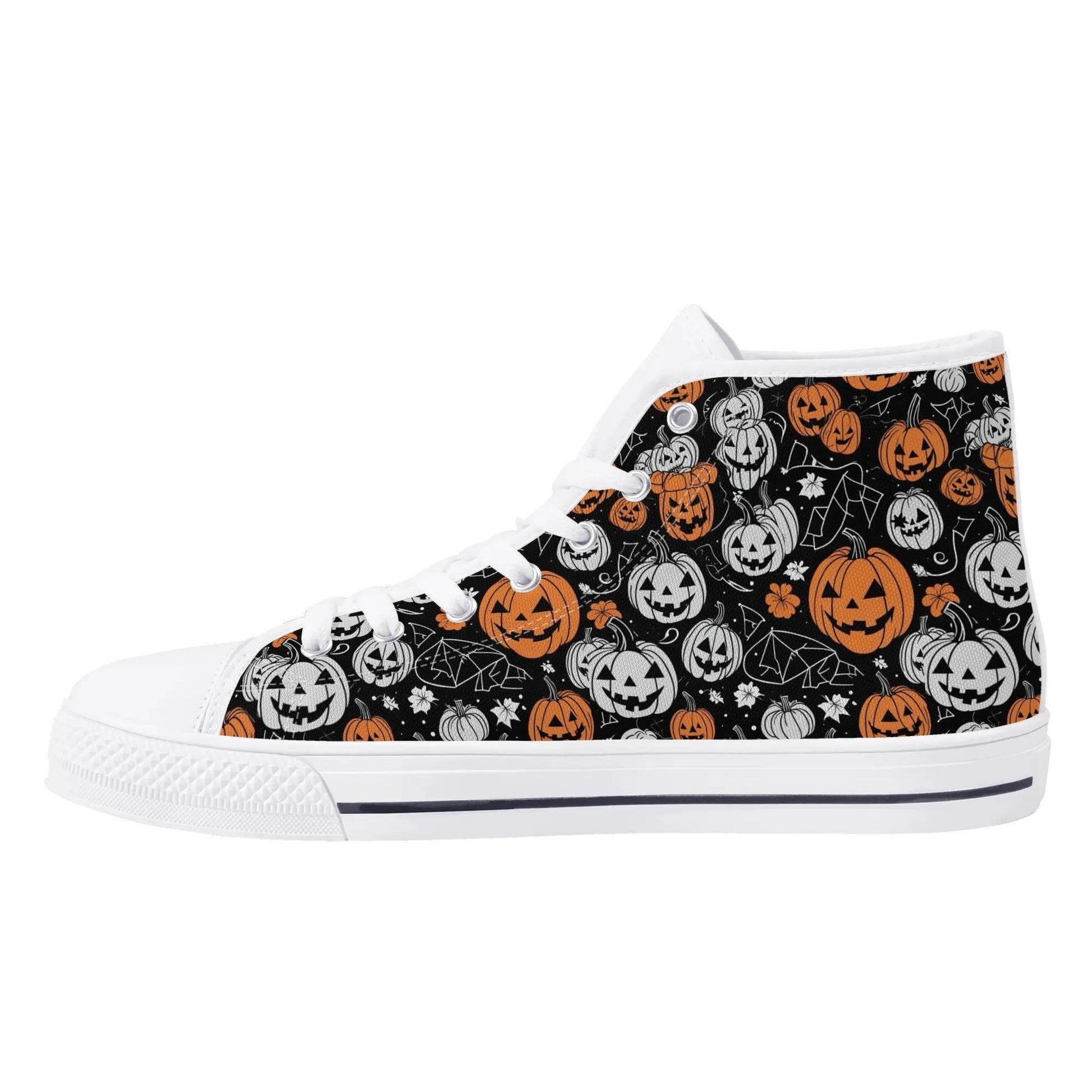 Women's Rubber High Top Jack-O-Lanterns Canvas Shoes - DeRose Seasonal