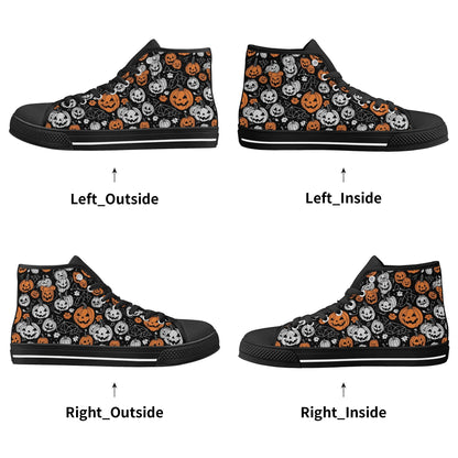 Women's Rubber High Top Jack-O-Lanterns Canvas Shoes - DeRose Seasonal
