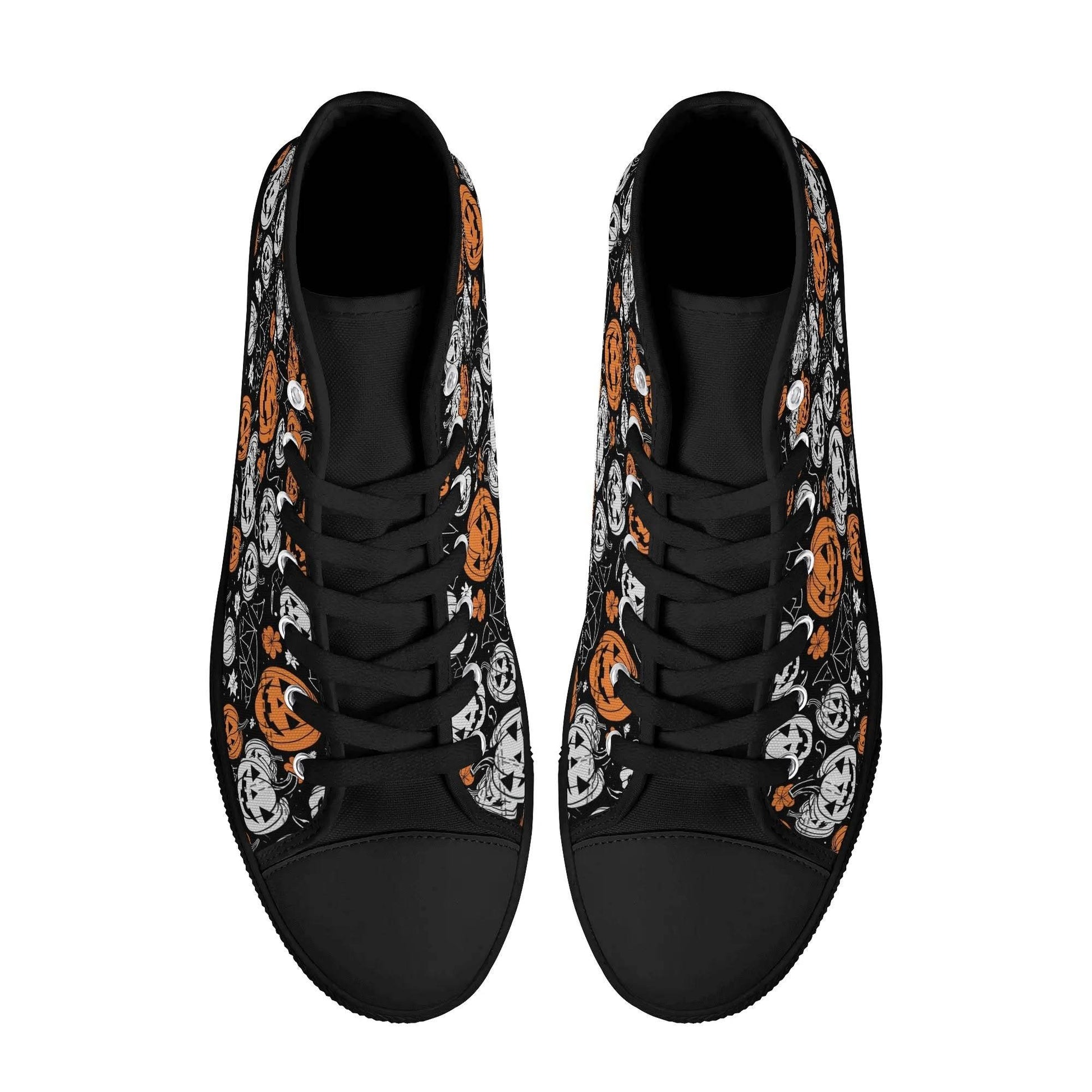 Women's Rubber High Top Jack-O-Lanterns Canvas Shoes - DeRose Seasonal