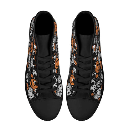 Women's Rubber High Top Jack-O-Lanterns Canvas Shoes - DeRose Seasonal