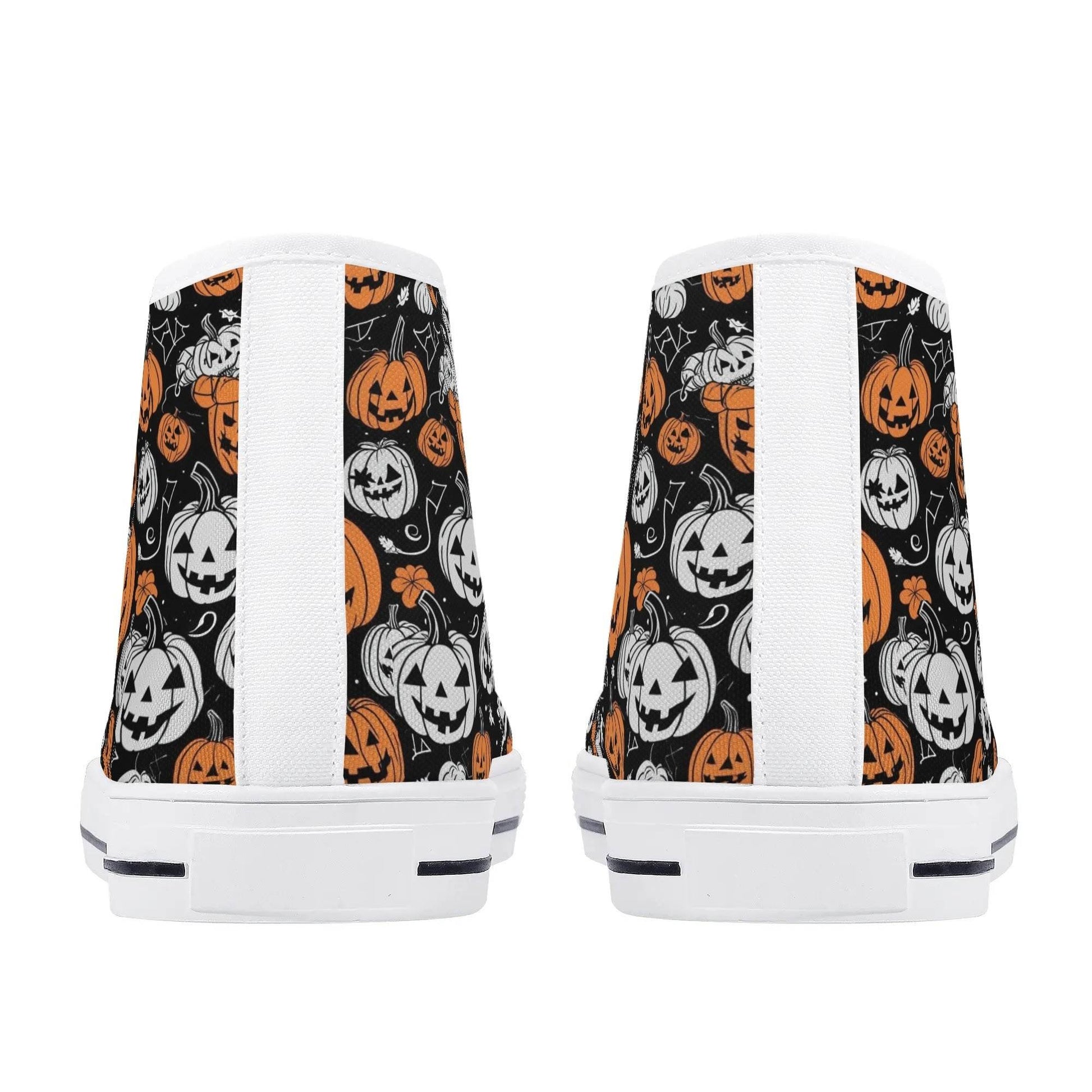 Women's Rubber High Top Jack-O-Lanterns Canvas Shoes - DeRose Seasonal