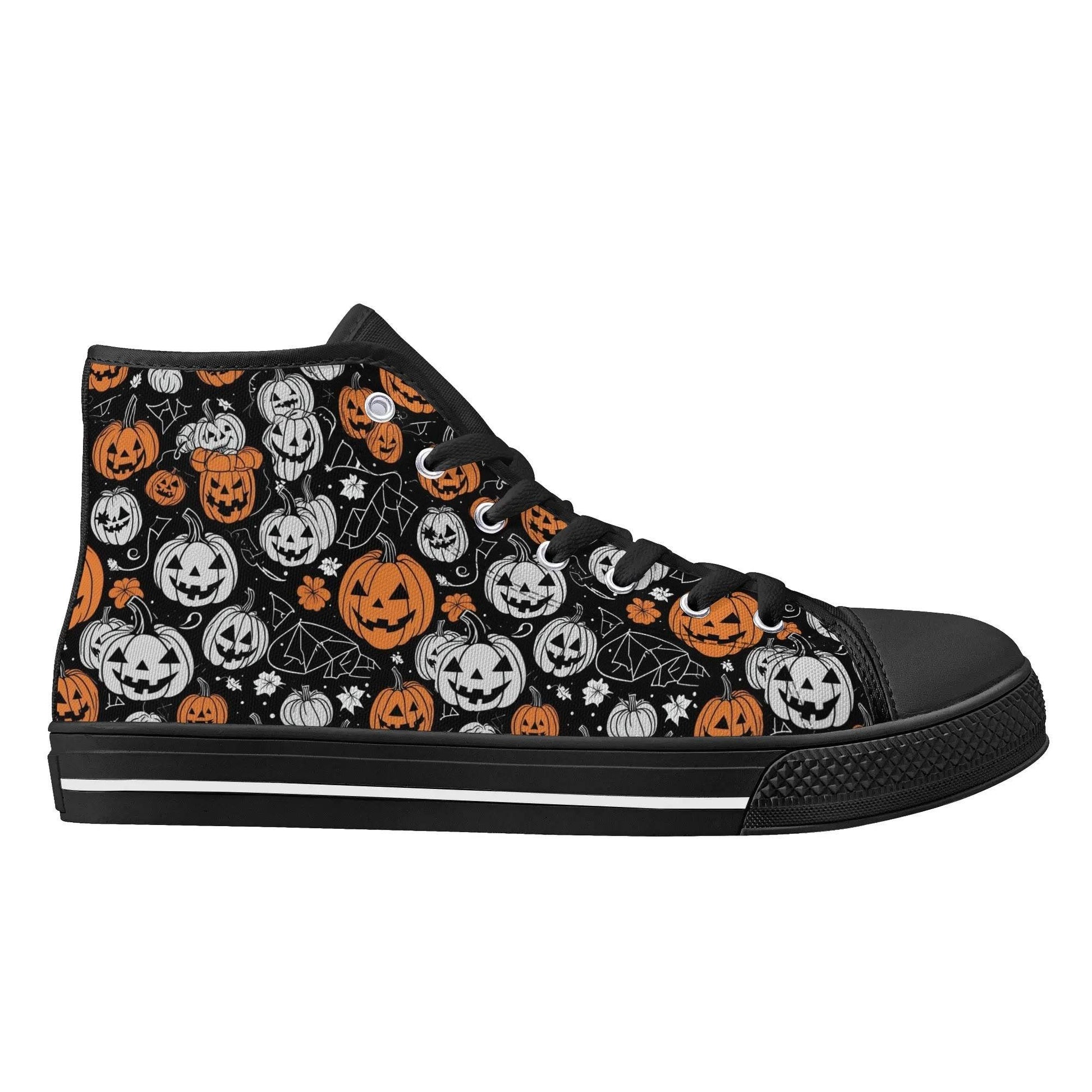 Women's Rubber High Top Jack-O-Lanterns Canvas Shoes - DeRose Seasonal