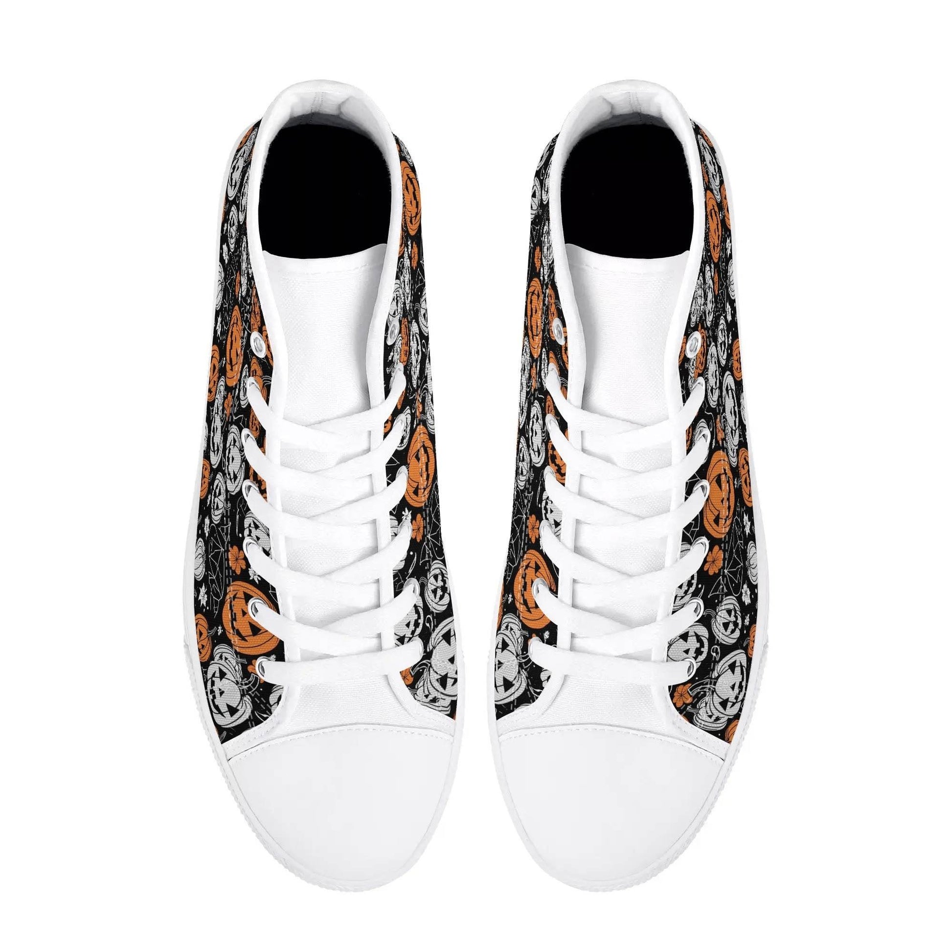 Women's Rubber High Top Jack-O-Lanterns Canvas Shoes - DeRose Seasonal