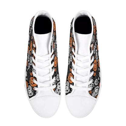 Women's Rubber High Top Jack-O-Lanterns Canvas Shoes - DeRose Seasonal