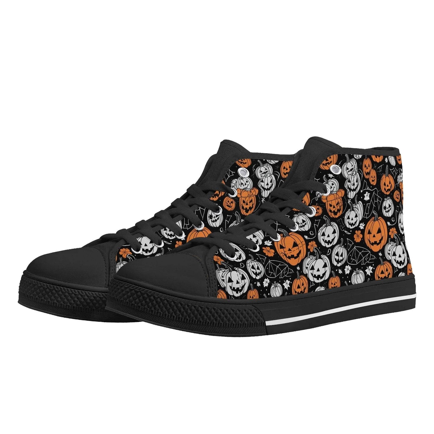 Women's Rubber High Top Jack-O-Lanterns Canvas Shoes - DeRose Seasonal