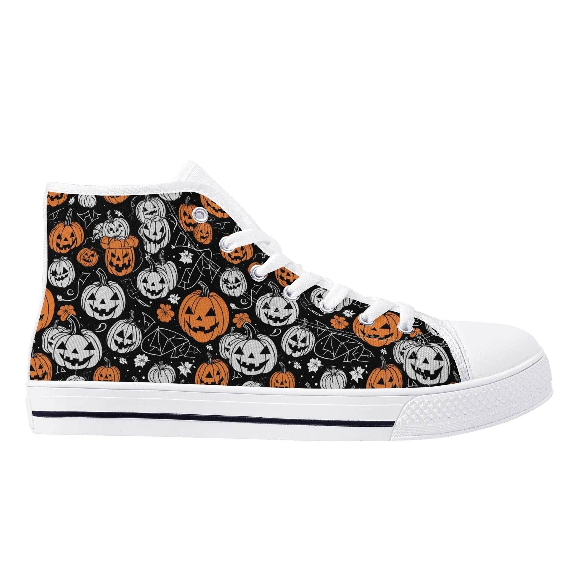 Women's Rubber High Top Jack-O-Lanterns Canvas Shoes - DeRose Seasonal