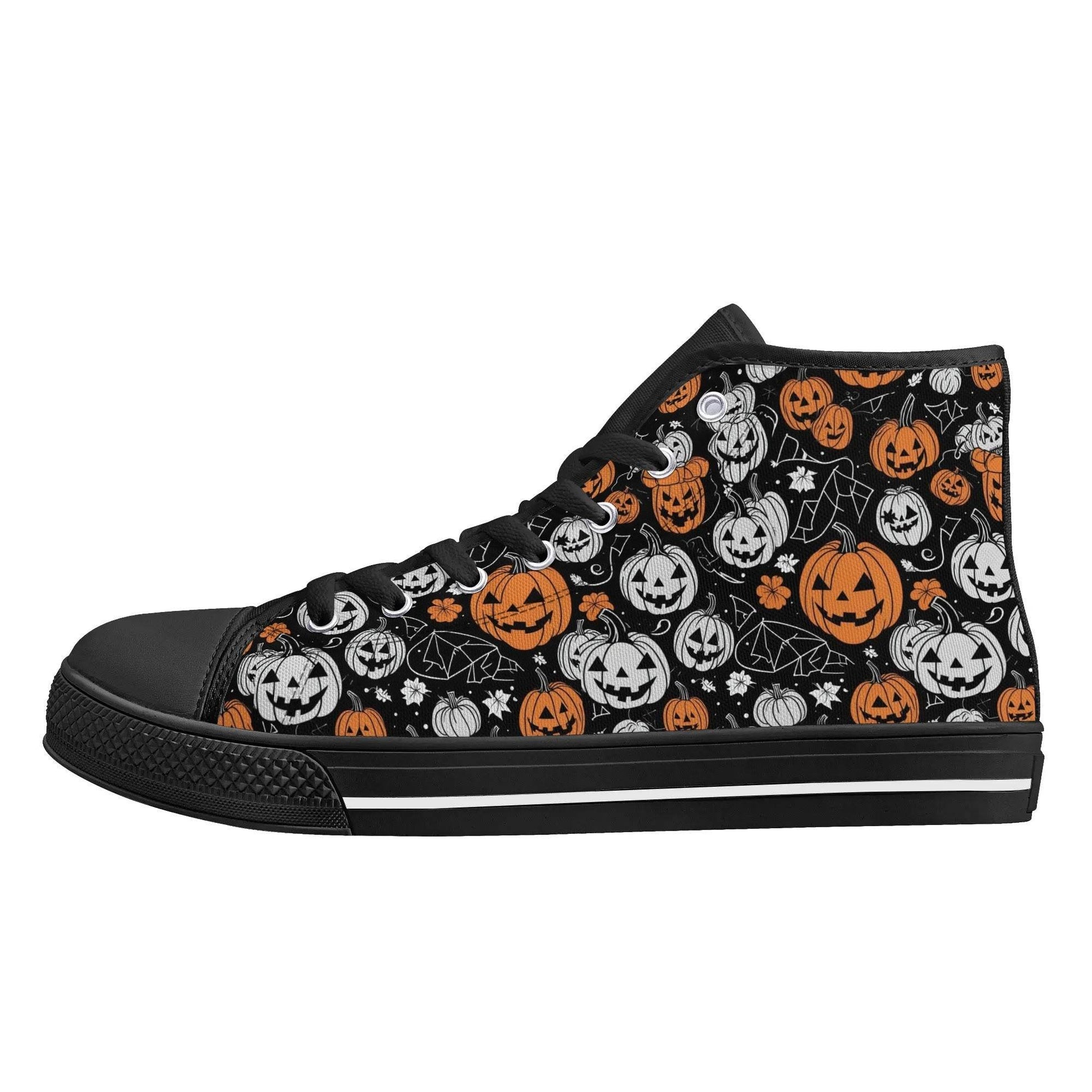 Women's Rubber High Top Jack-O-Lanterns Canvas Shoes - DeRose Seasonal