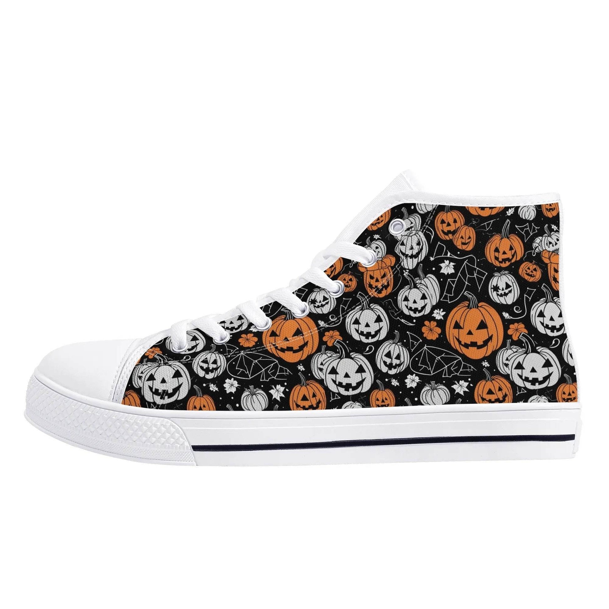 Women's Rubber High Top Jack-O-Lanterns Canvas Shoes - DeRose Seasonal