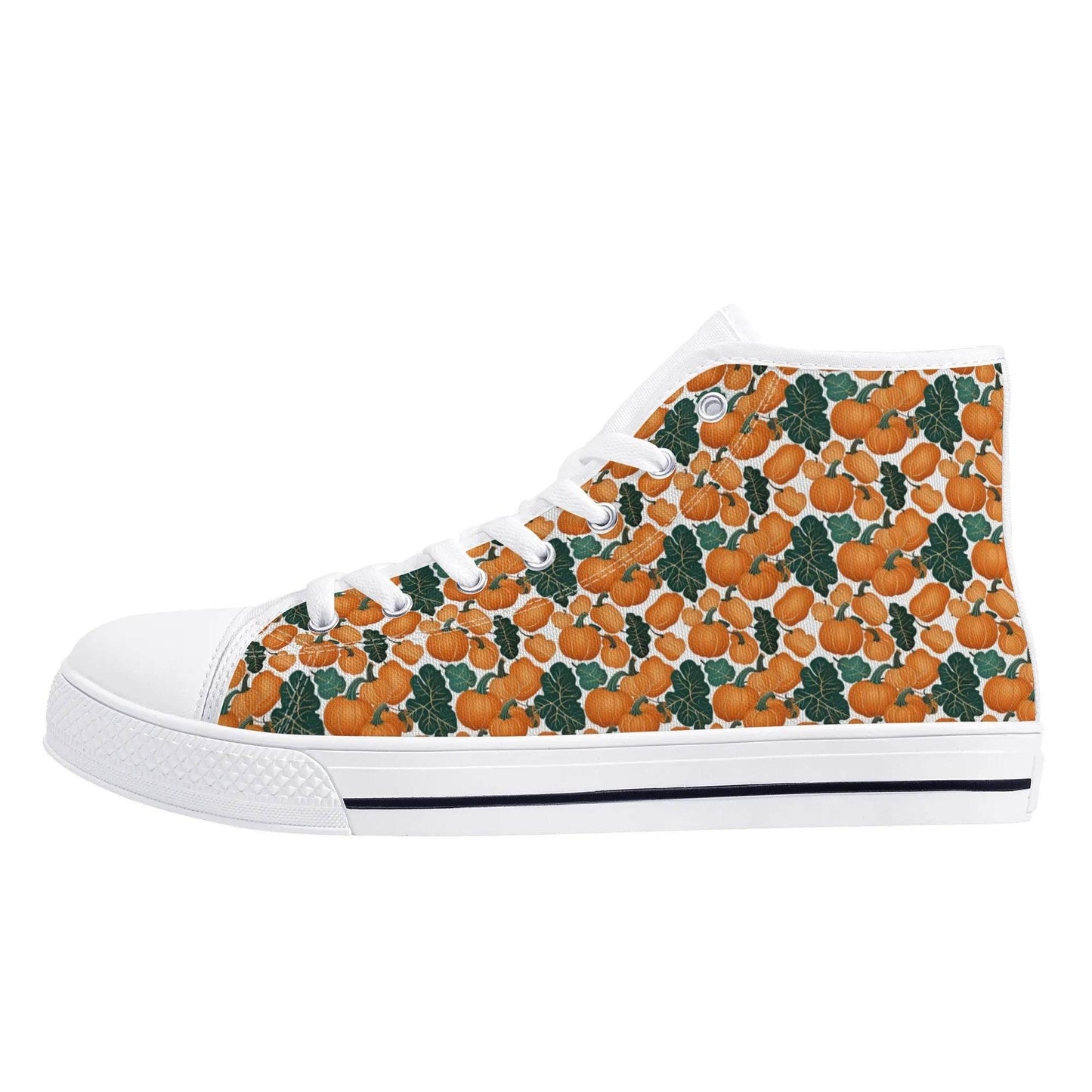 Women's Rubber High Top Pumpkin Patch Canvas Shoes - DeRose Seasonal