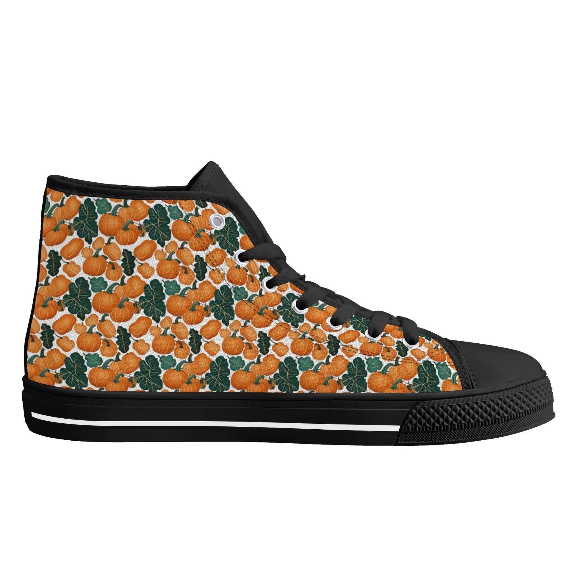 Women's Rubber High Top Pumpkin Patch Canvas Shoes - DeRose Seasonal