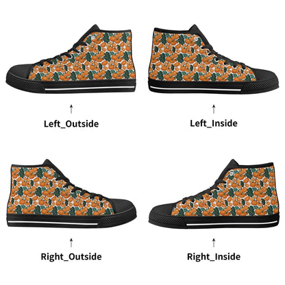 Women's Rubber High Top Pumpkin Patch Canvas Shoes - DeRose Seasonal