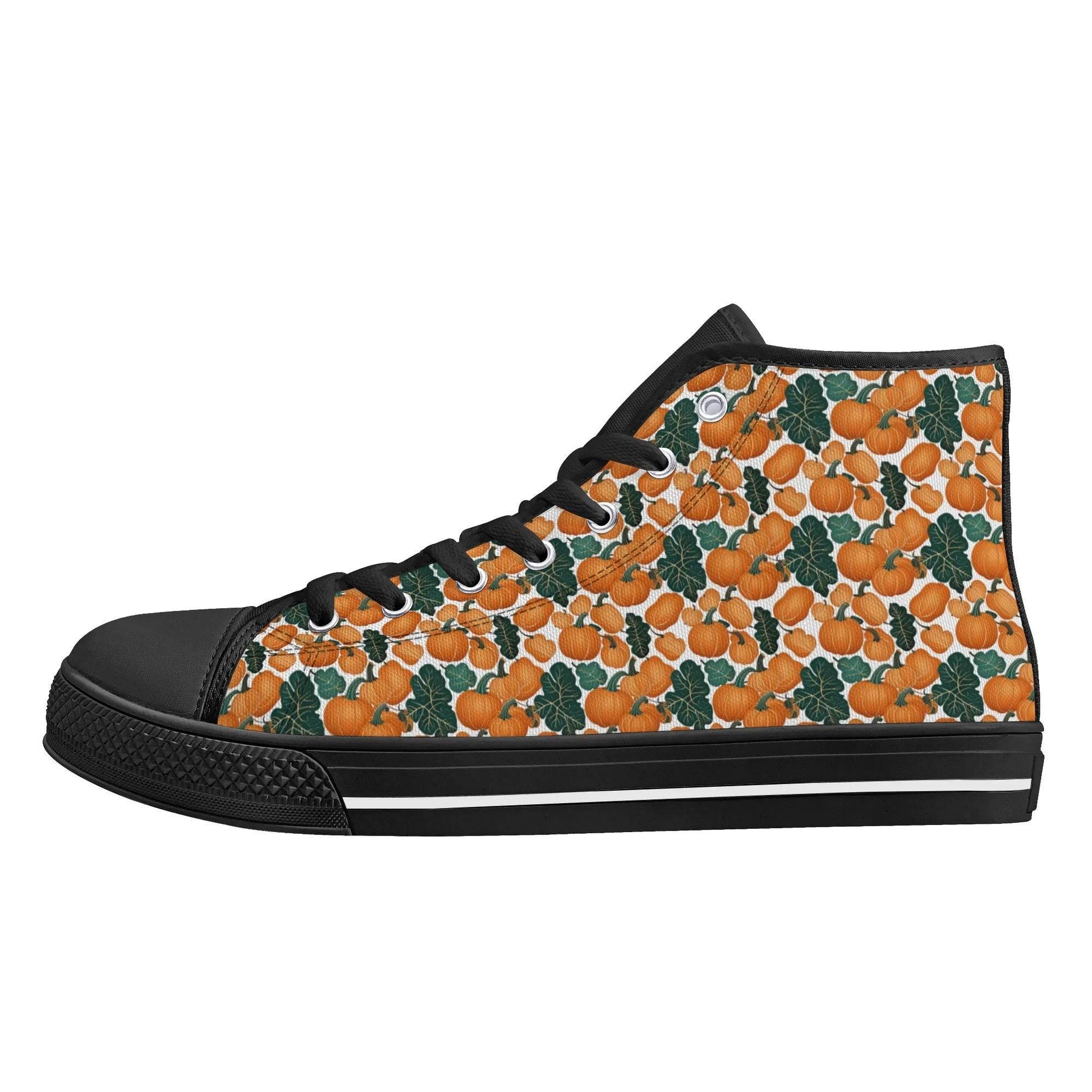 Women's Rubber High Top Pumpkin Patch Canvas Shoes - DeRose Seasonal