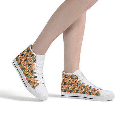 Women's Rubber High Top Pumpkin Patch Canvas Shoes - DeRose Seasonal