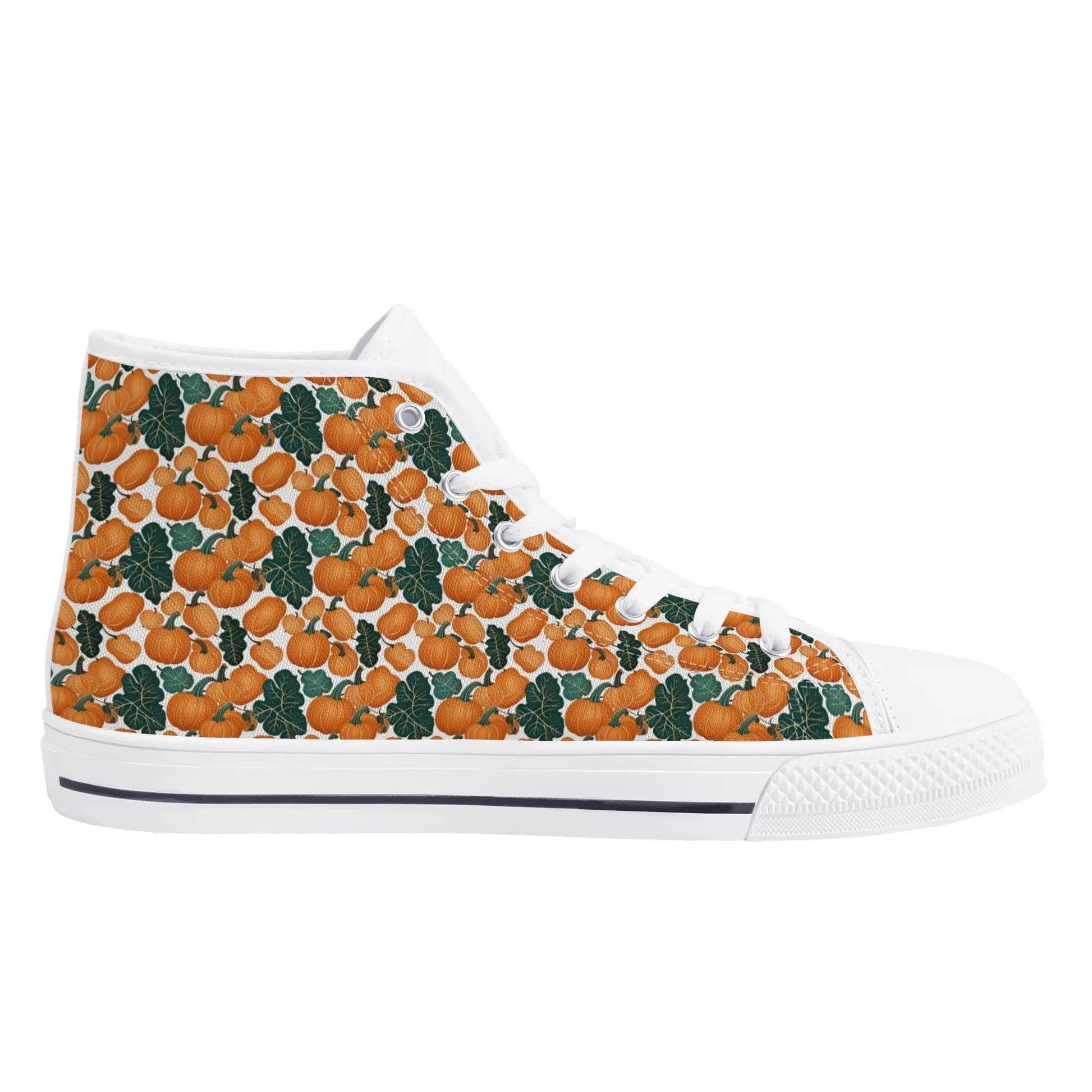 Women's Rubber High Top Pumpkin Patch Canvas Shoes - DeRose Seasonal