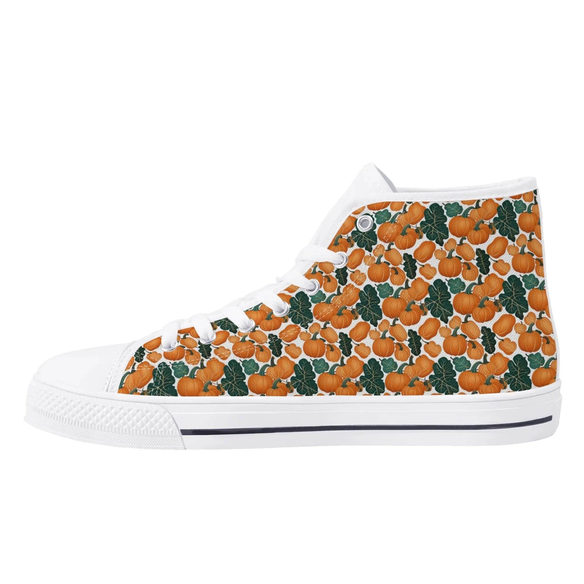 Women's Rubber High Top Pumpkin Patch Canvas Shoes - DeRose Seasonal