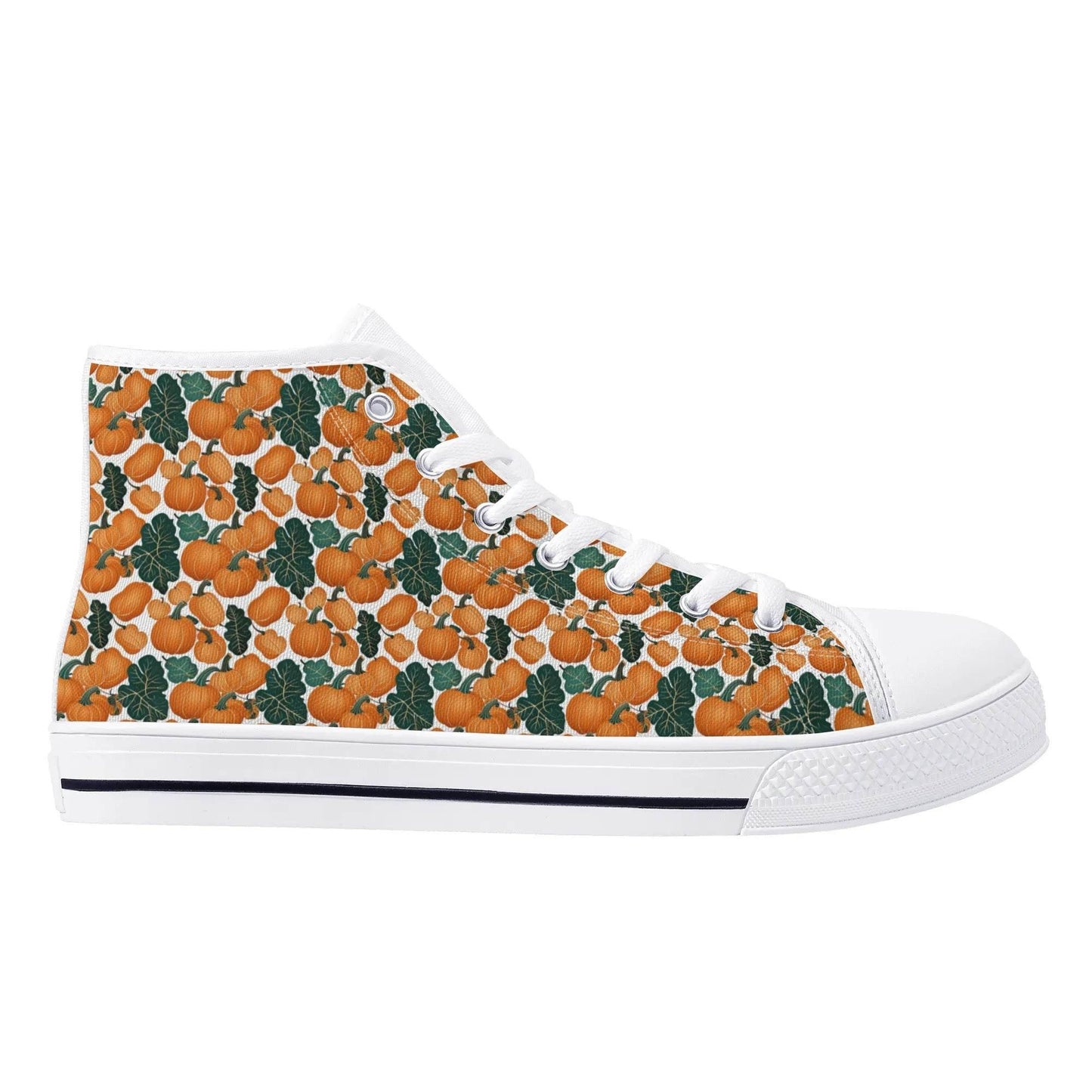 Women's Rubber High Top Pumpkin Patch Canvas Shoes - DeRose Seasonal