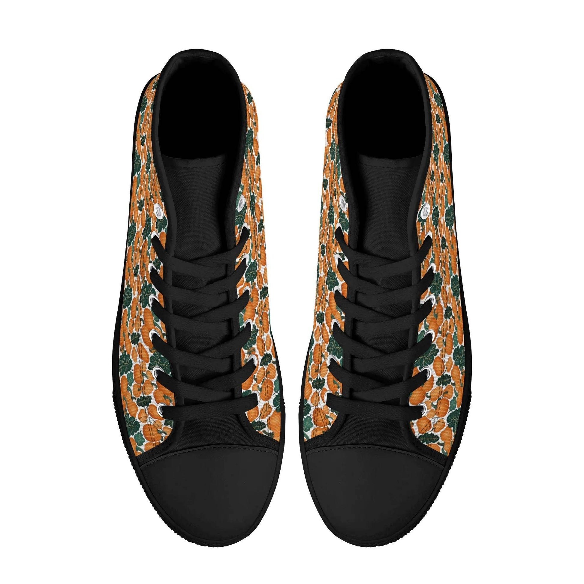 Women's Rubber High Top Pumpkin Patch Canvas Shoes - DeRose Seasonal