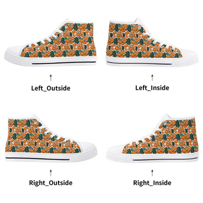 Women's Rubber High Top Pumpkin Patch Canvas Shoes - DeRose Seasonal
