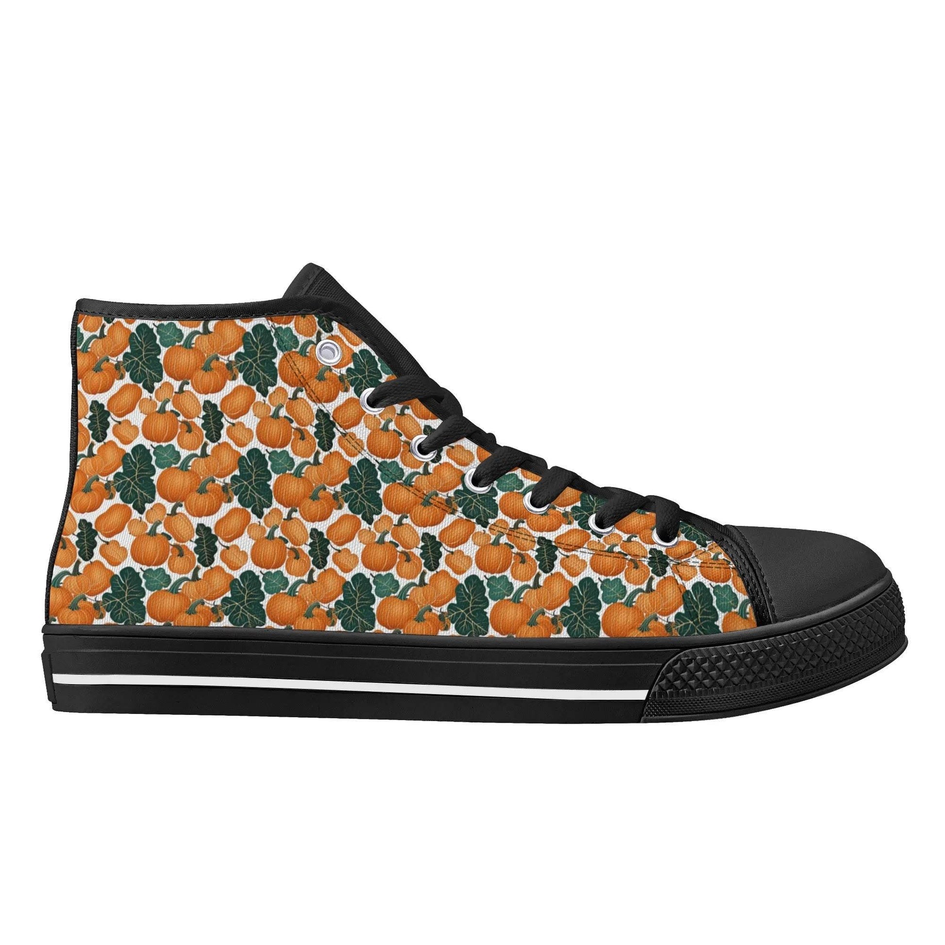 Women's Rubber High Top Pumpkin Patch Canvas Shoes - DeRose Seasonal