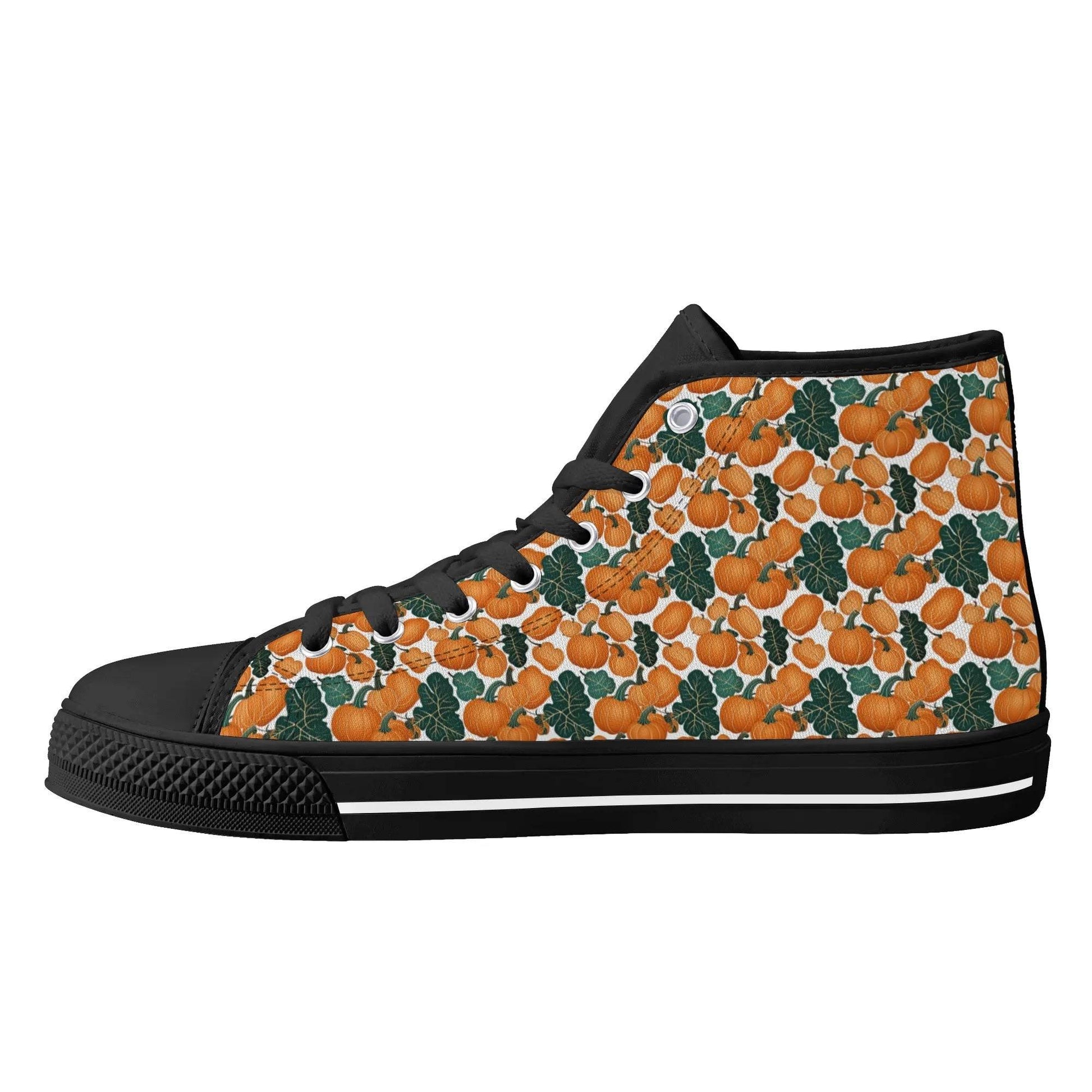 Women's Rubber High Top Pumpkin Patch Canvas Shoes - DeRose Seasonal