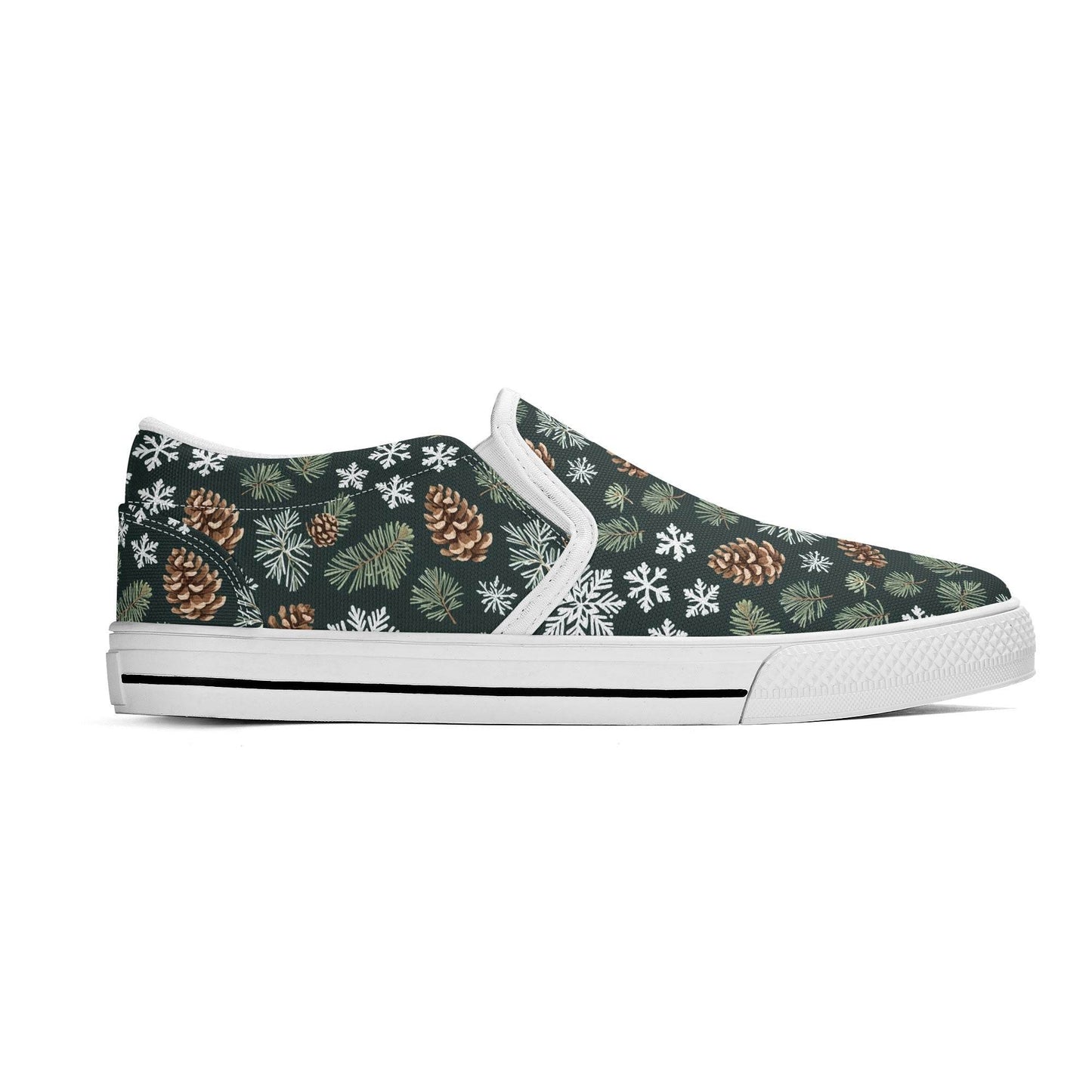 Women's Snowflake Pine Rubber Slip On Shoes - DeRose Seasonal