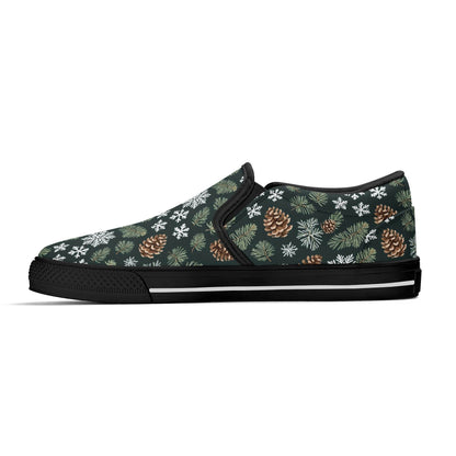 Women's Snowflake Pine Rubber Slip On Shoes - DeRose Seasonal