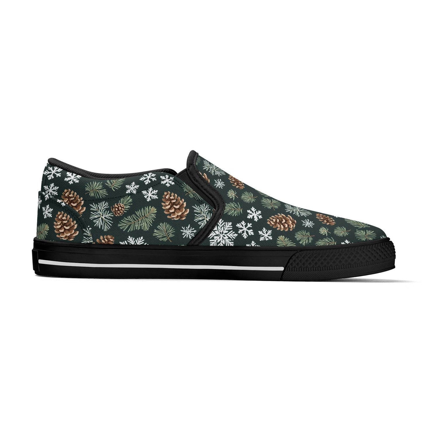 Women's Snowflake Pine Rubber Slip On Shoes - DeRose Seasonal