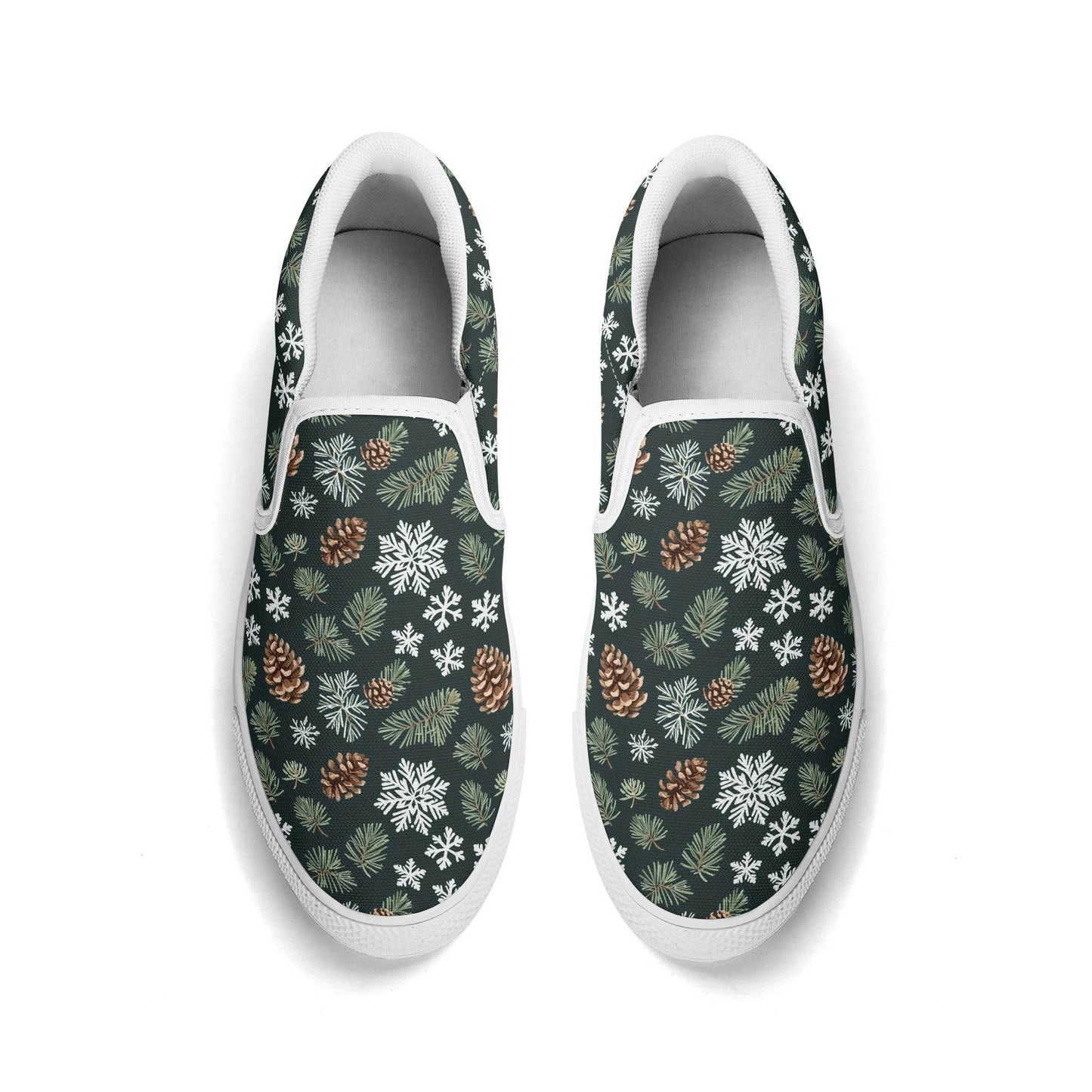 Women's Snowflake Pine Rubber Slip On Shoes - DeRose Seasonal