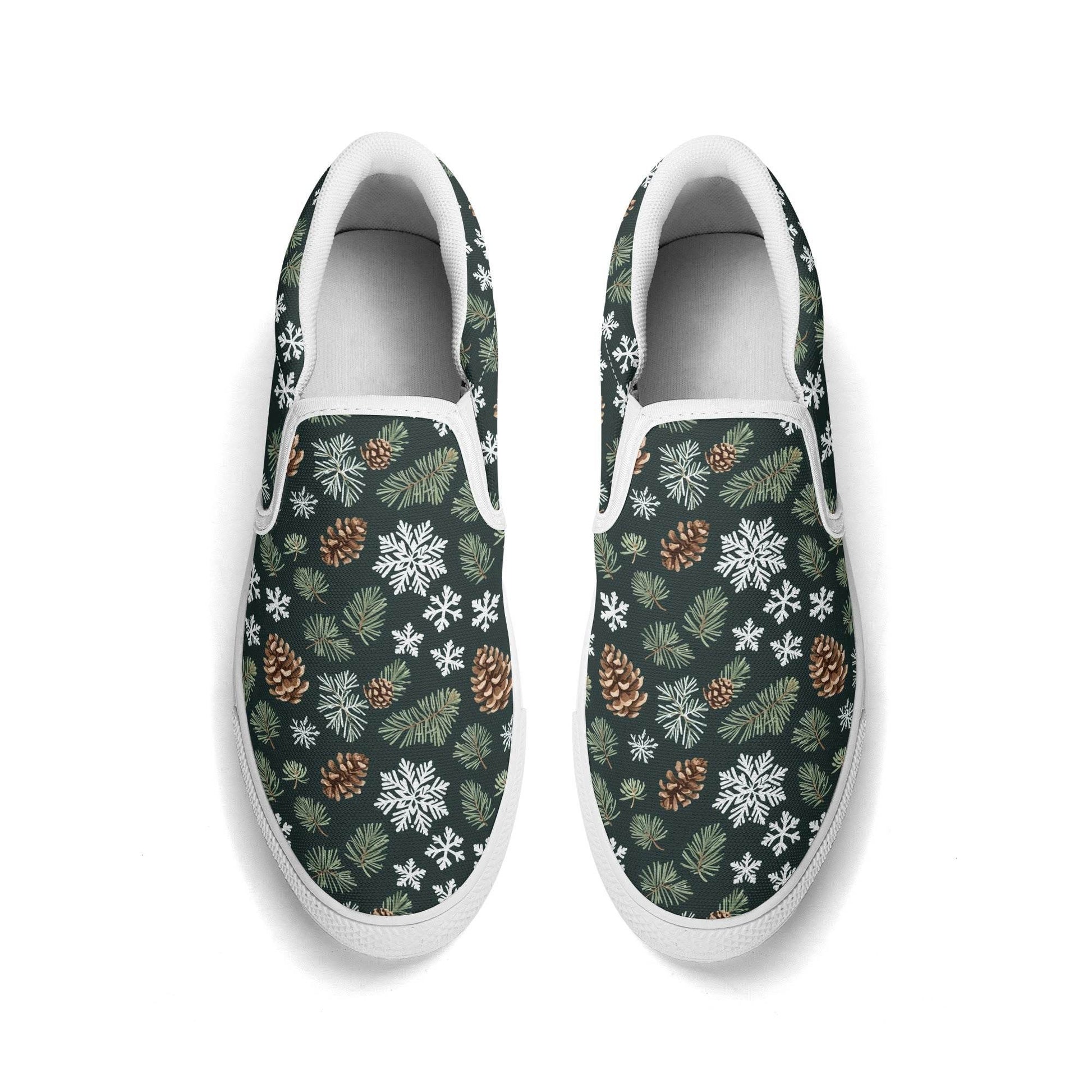 Women's Snowflake Pine Rubber Slip On Shoes - DeRose Seasonal