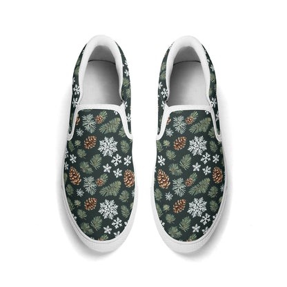 Women's Snowflake Pine Rubber Slip On Shoes - DeRose Seasonal