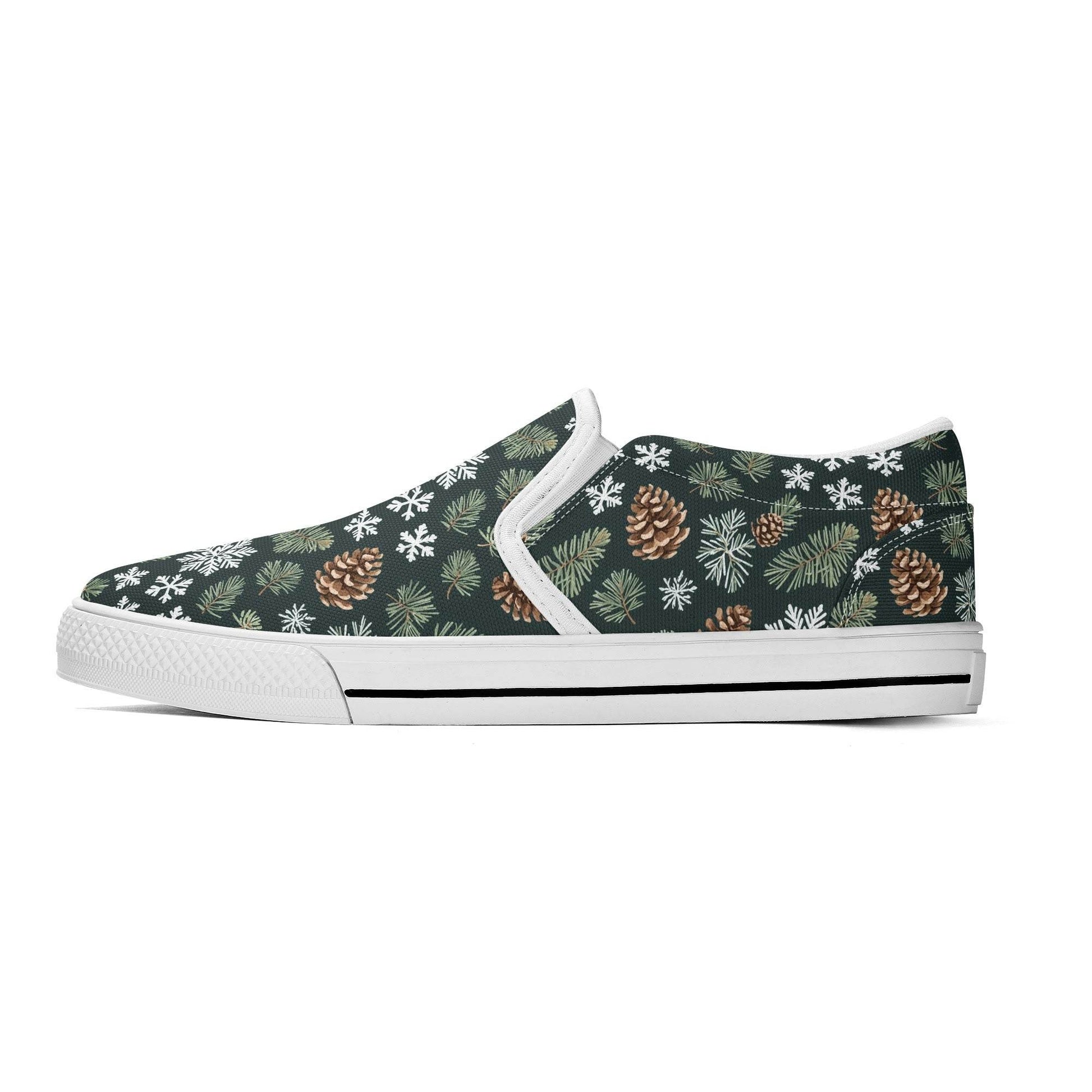 Women's Snowflake Pine Rubber Slip On Shoes - DeRose Seasonal
