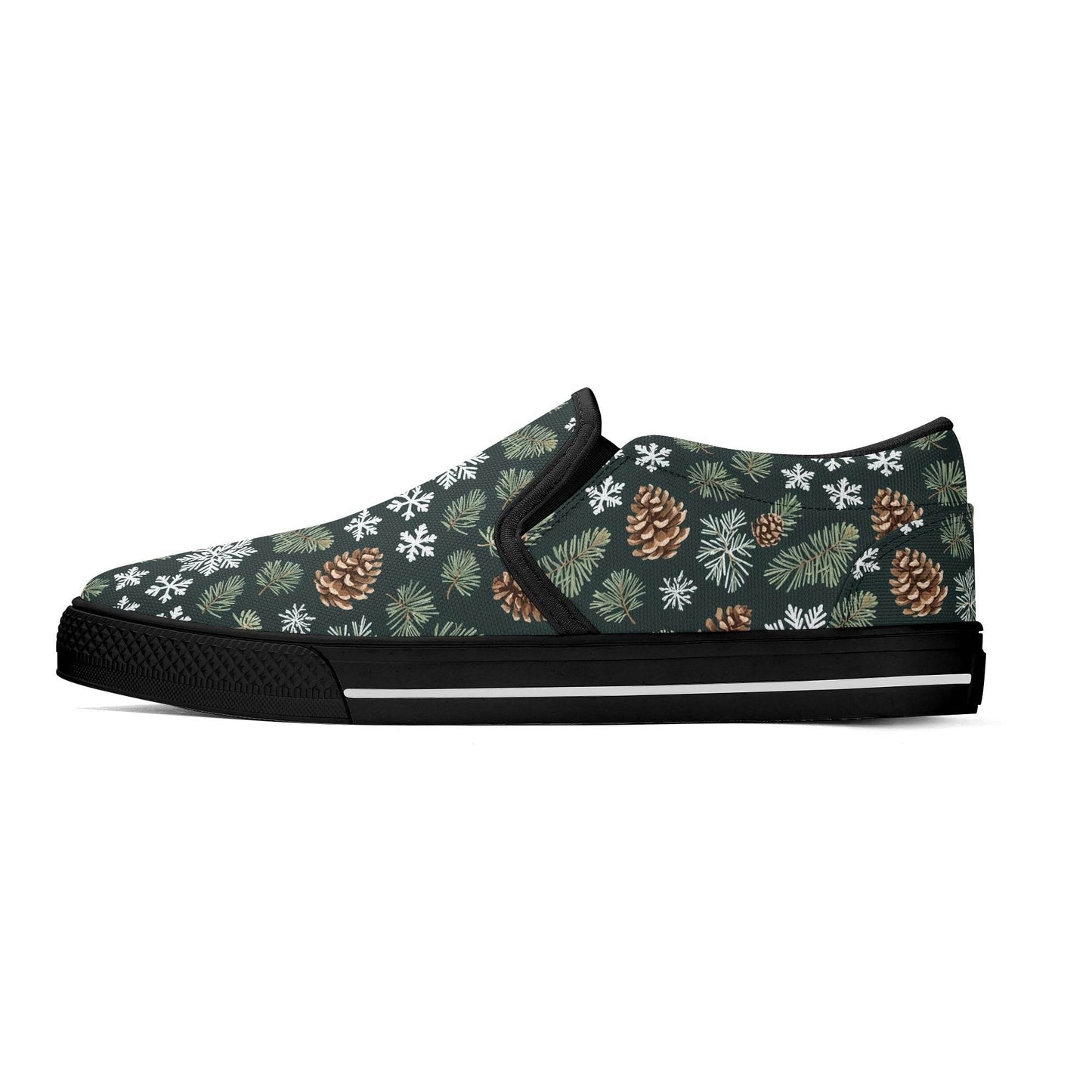 Women's Snowflake Pine Rubber Slip On Shoes - DeRose Seasonal