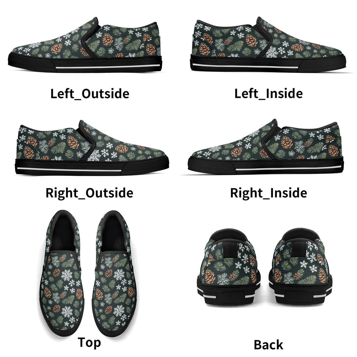 Women's Snowflake Pine Rubber Slip On Shoes - DeRose Seasonal