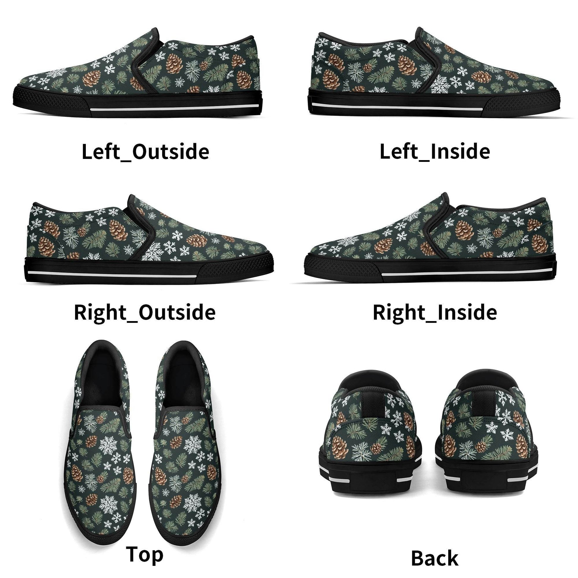 Women's Snowflake Pine Rubber Slip On Shoes - DeRose Seasonal