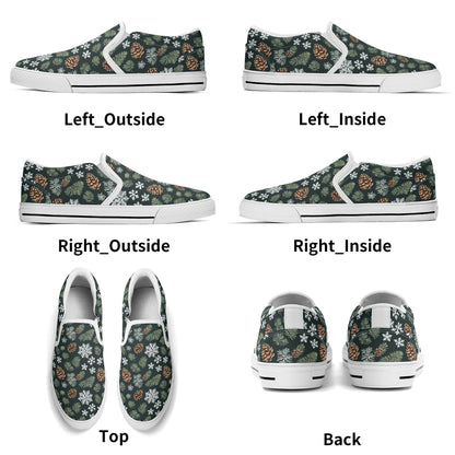 Women's Snowflake Pine Rubber Slip On Shoes - DeRose Seasonal