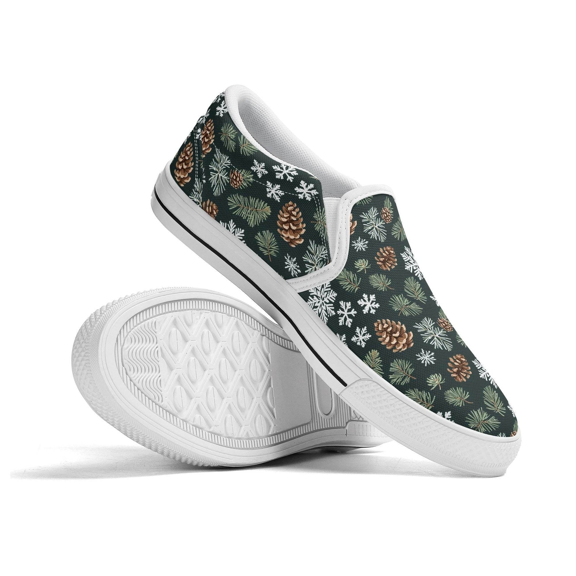 Women's Snowflake Pine Rubber Slip On Shoes - DeRose Seasonal