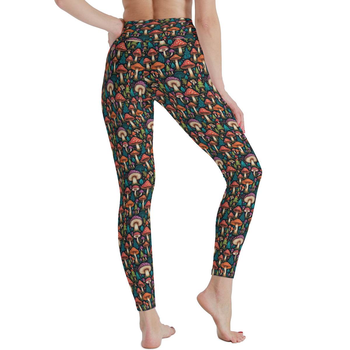 Forest Shrooms Women's Polyester Yoga pants Leggings - DeRose Seasonal