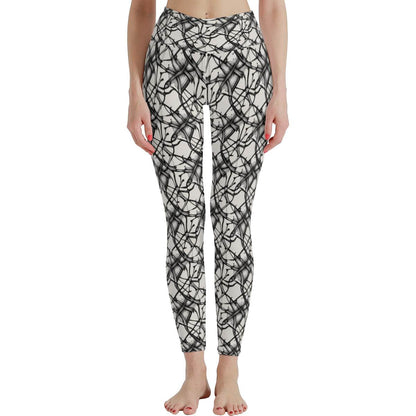 Ink Floral Women's Polyester Yoga pants Leggings - DeRose Seasonal