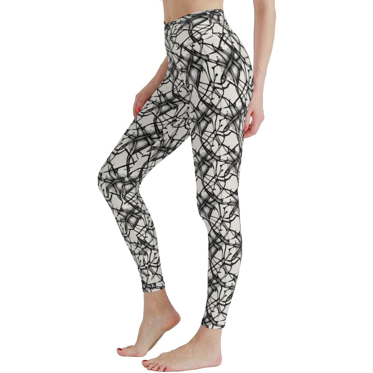 Ink Floral Women's Polyester Yoga pants Leggings - DeRose Seasonal